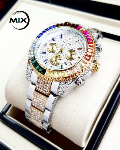 RELOJ ROLEX CUBANO RAINBOW