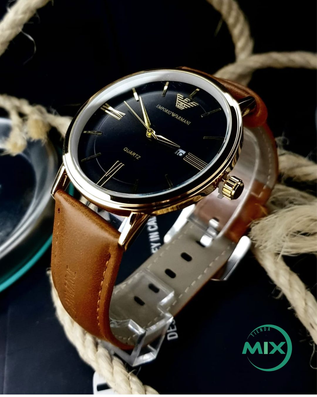 RELOJ ARMANI CUERO