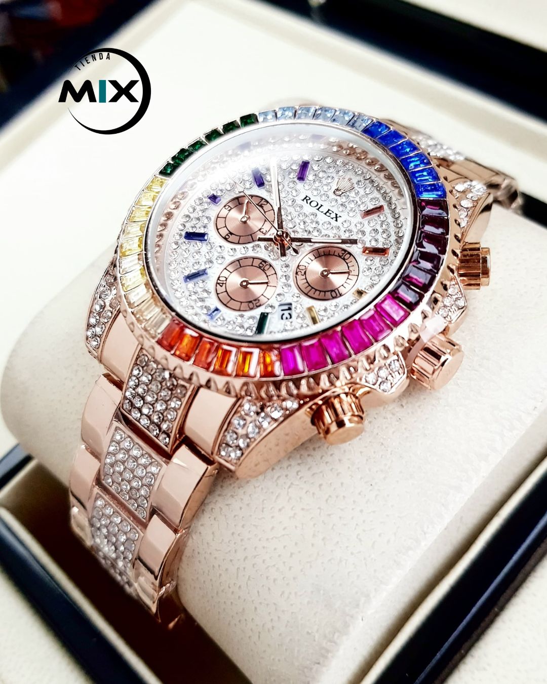 RELOJ ROLEX CUBANO RAINBOW